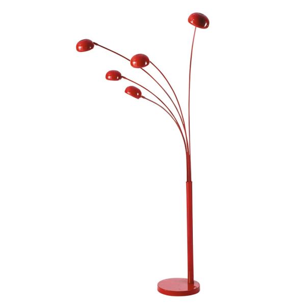 Lampadaire en métal rouge H 198 cm OCTOPUS