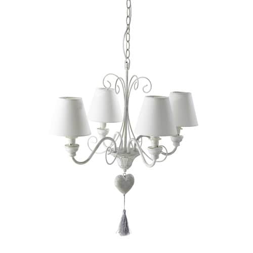 Lampadario in metallo bianco D 55 cm GABRIELLE Maisons