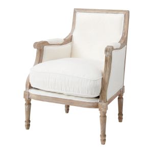 White Washed Linen Cane Armchair | Maisons du Monde
