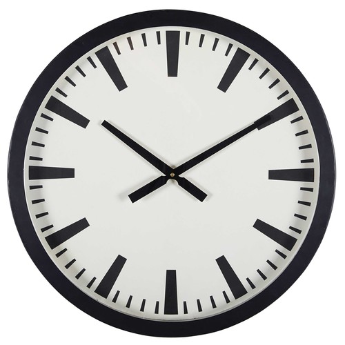 Matte black metal clock NELSON Maisons du Monde