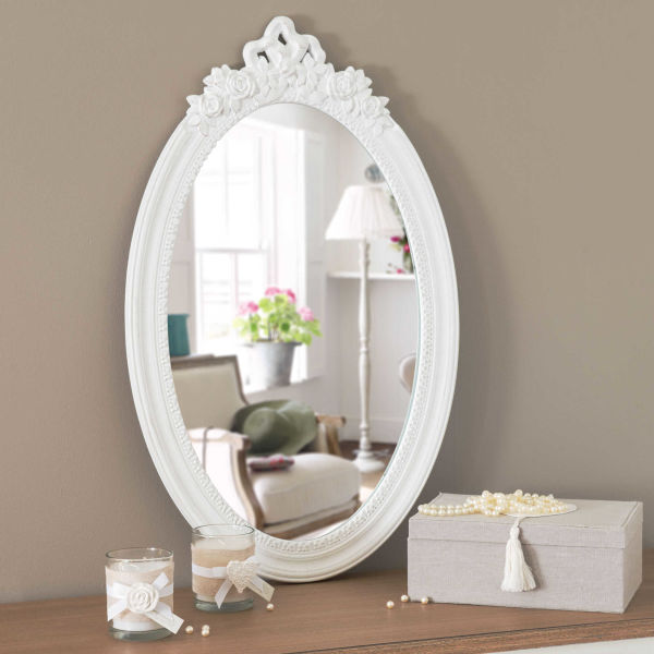 Miroir blanc H 65 cm ROMANE