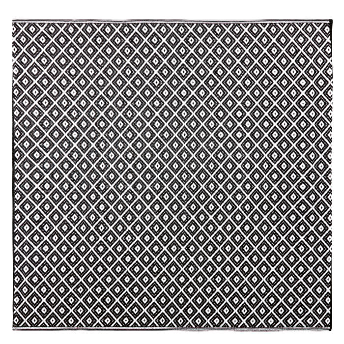 Outdoor Teppich Mit Schwarzen Und Weissen Grafikmotiven 180x180