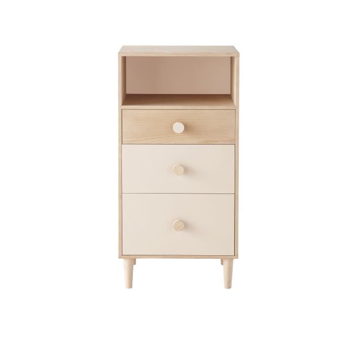 Powder Pink And Whitewashed Beech 3 Drawer Cupboard Lou Maisons