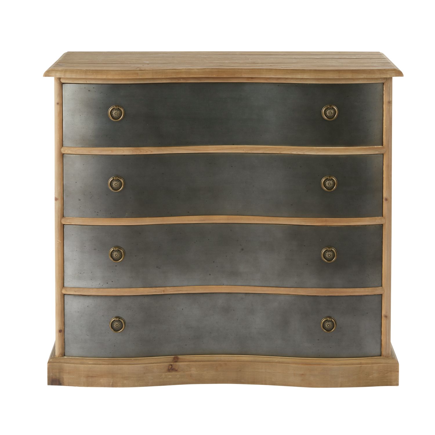 Recycled Pine and Zinc 4Drawer Chest Maisons du Monde