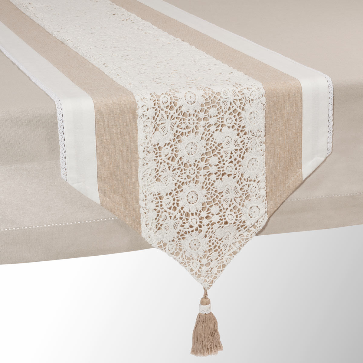 Runner da tavolo beige in cotone L 150 cm Maisons du Monde