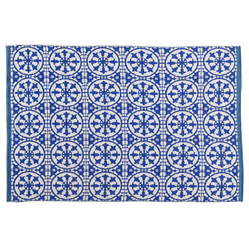 SANTORIN PVC outdoor rug in blue and white 160 x 230cm Maisons du Monde