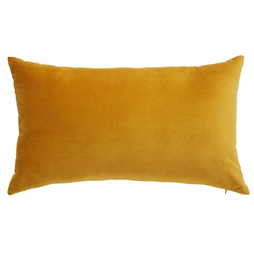 SAVORA mustard yellow velvet cushion 30 x 50 cm Maisons du Monde