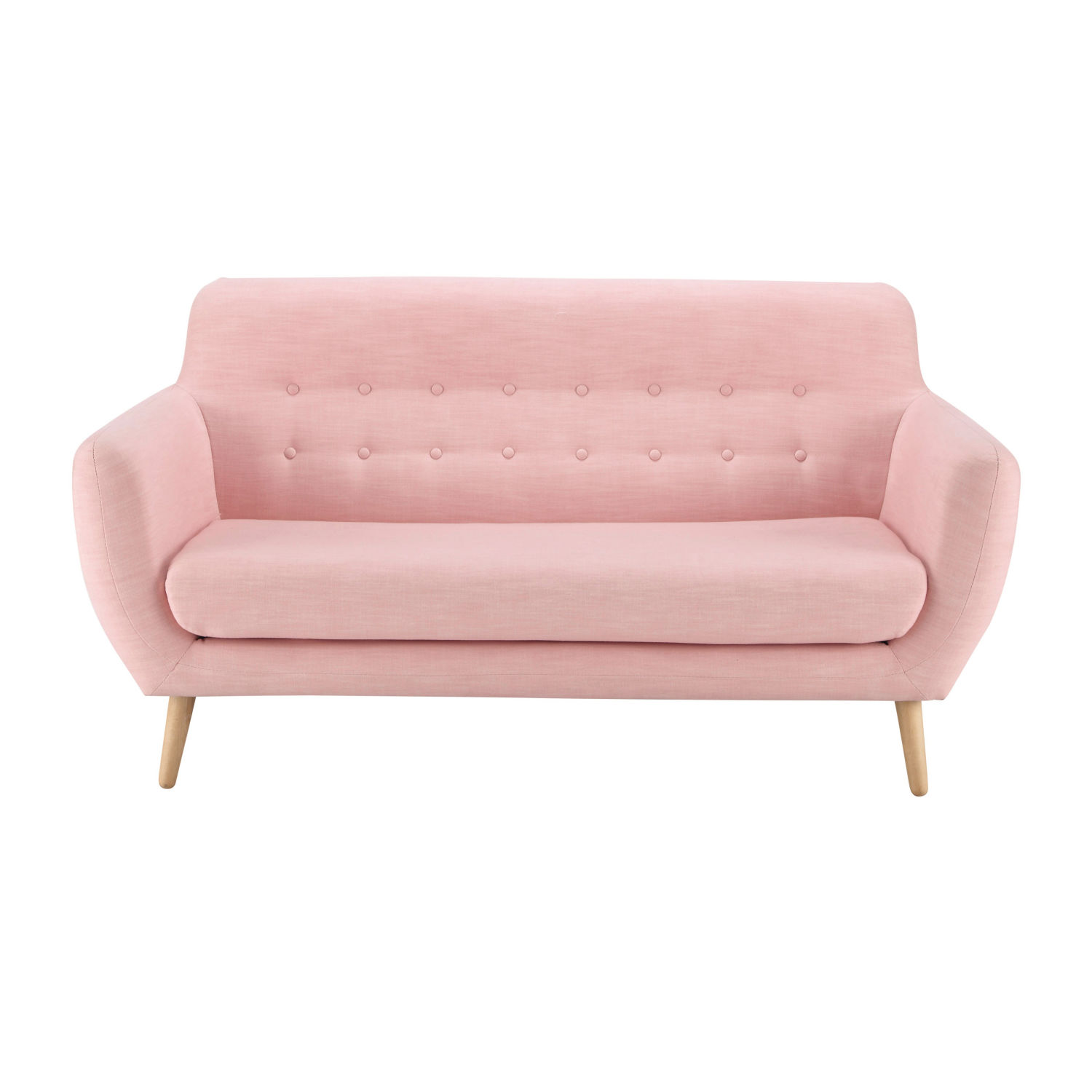 Scandinavian Pink Fabric 2/3 Seater Sofa Maisons du Monde