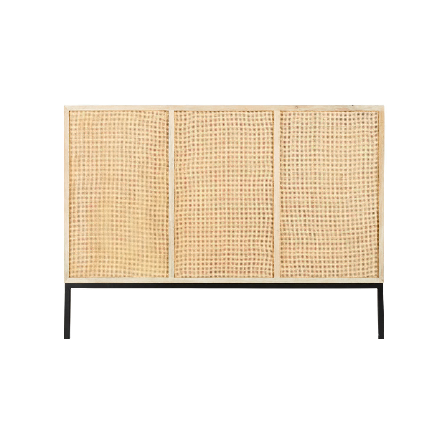 Solid Mango Wood and Rattan 160 cm Headboard Helios Maisons du Monde