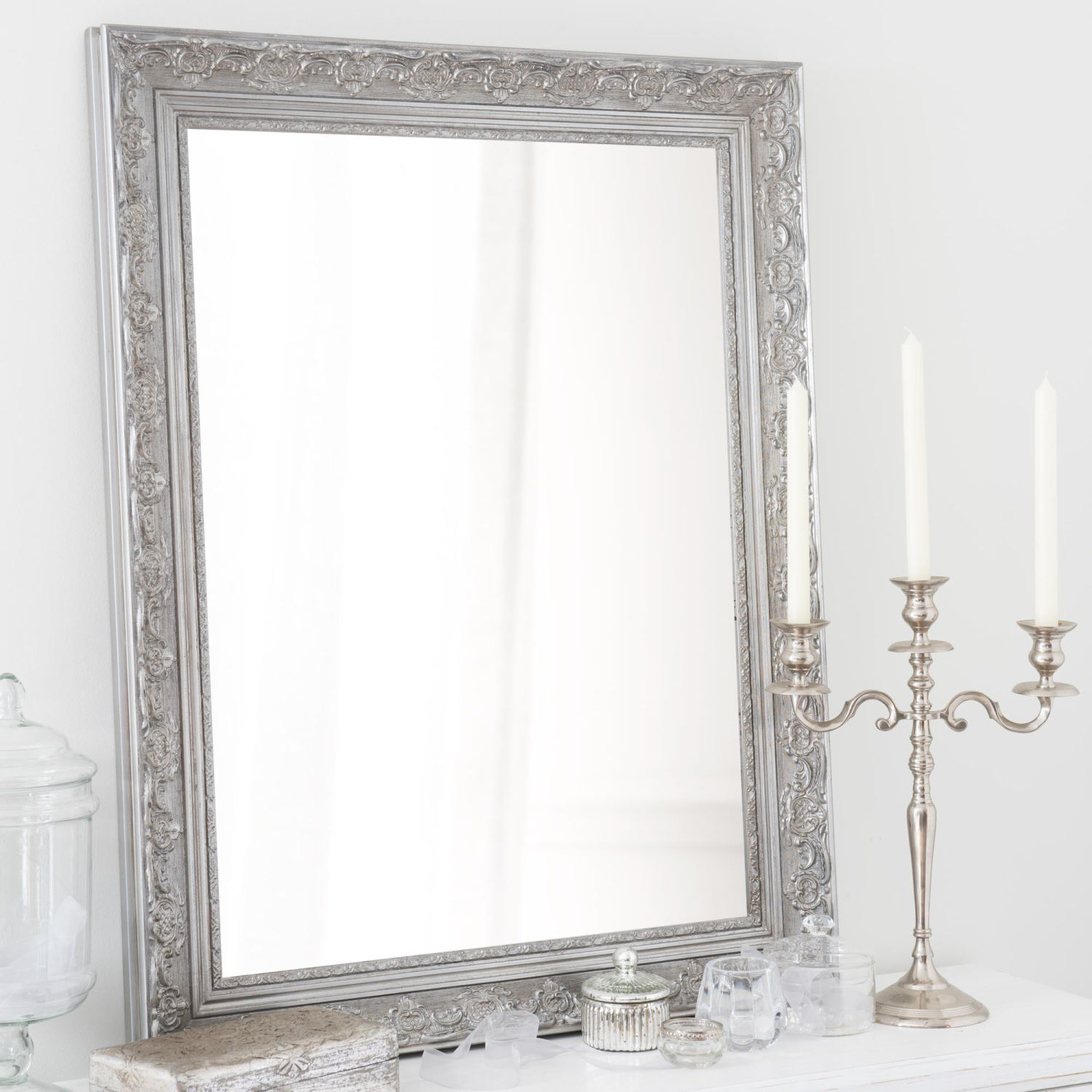 Specchio In Legno Di Paulonia Argentato H 90 Cm Maisons Du Monde