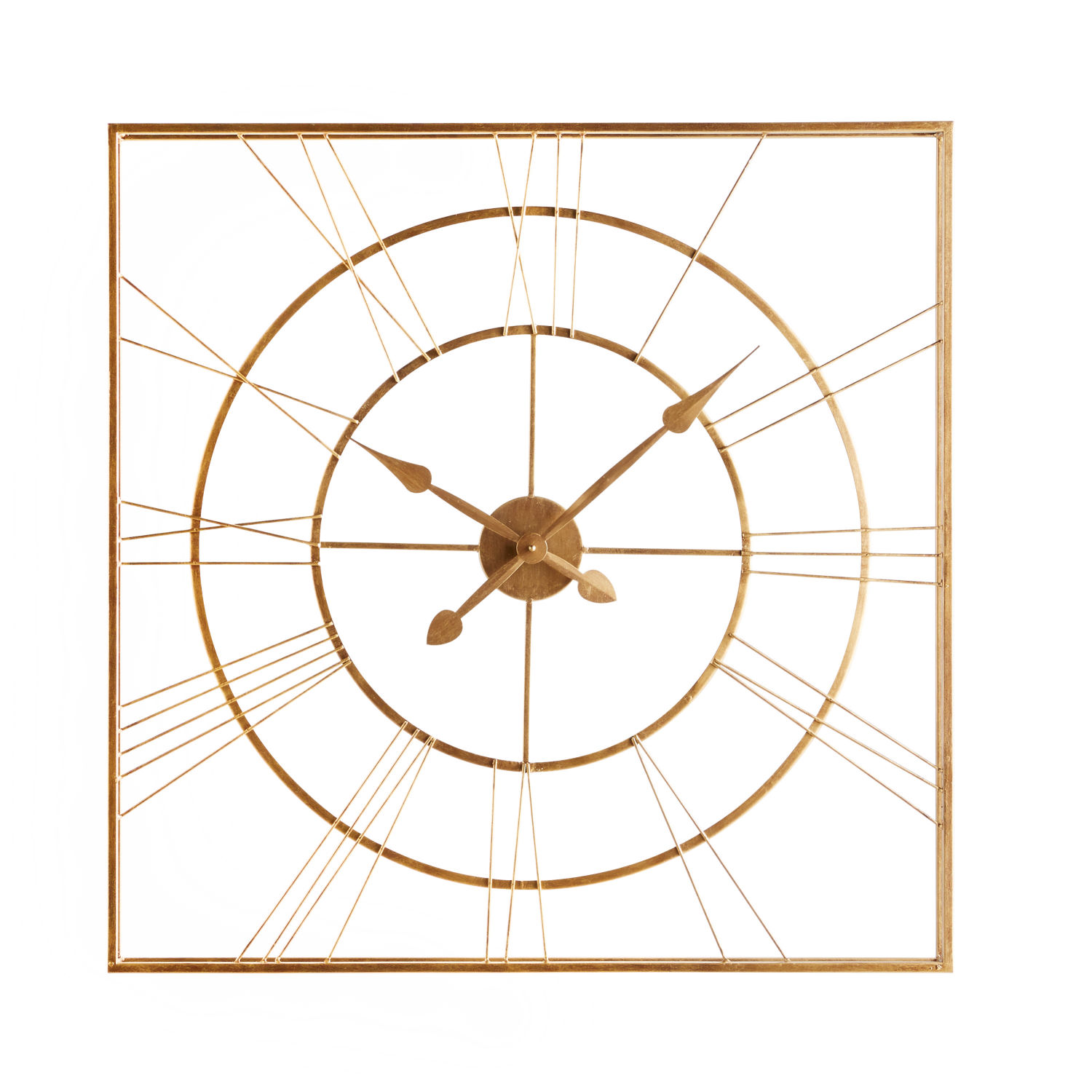Square Gold Metal Clock Maisons du Monde