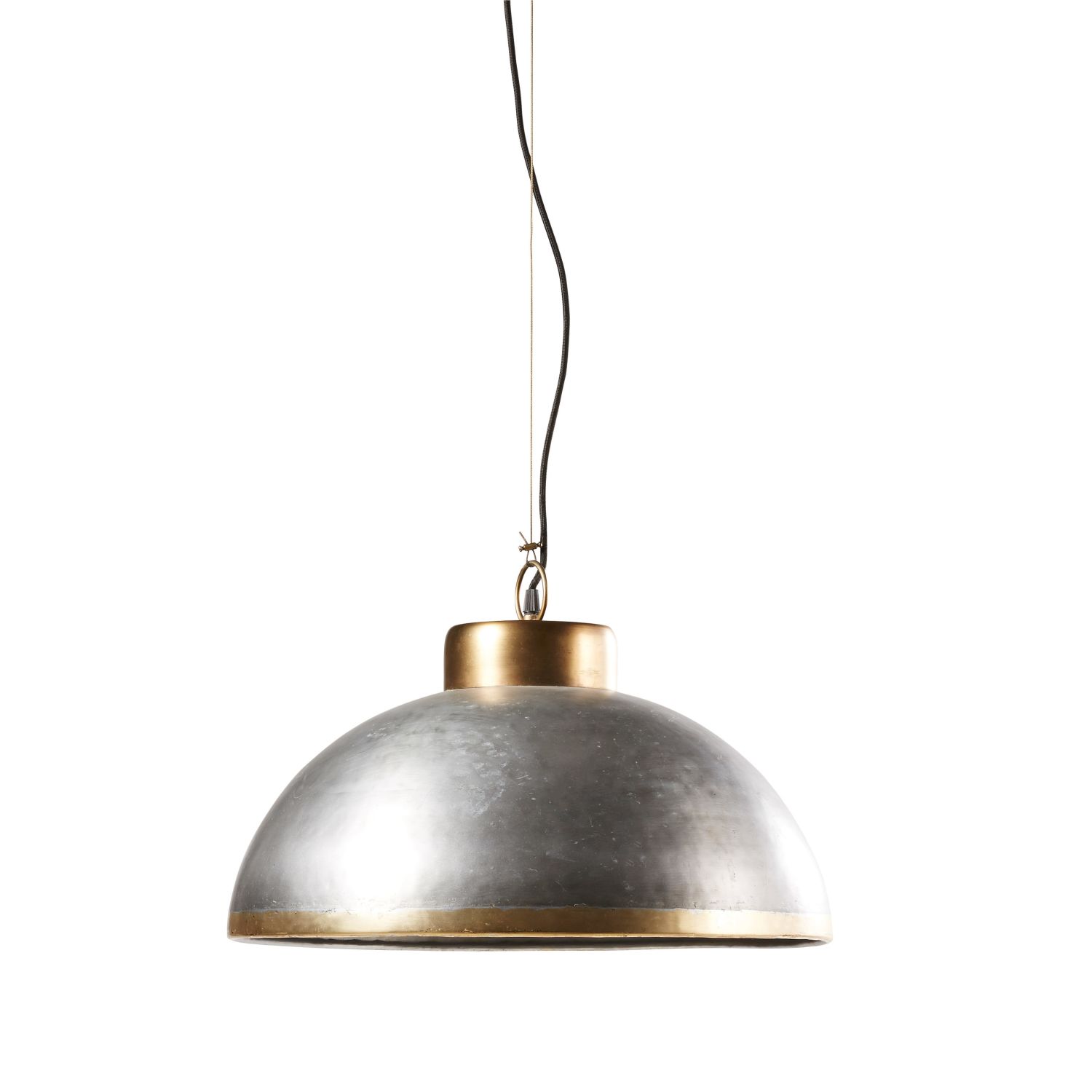 Suspension indus en métal gris et doré Finley | Maisons du Monde