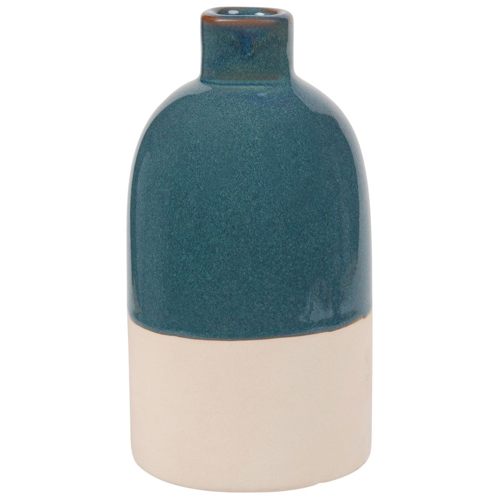 Vase DameJeanne en céramique bleue et blanche H18 Maisons du Monde