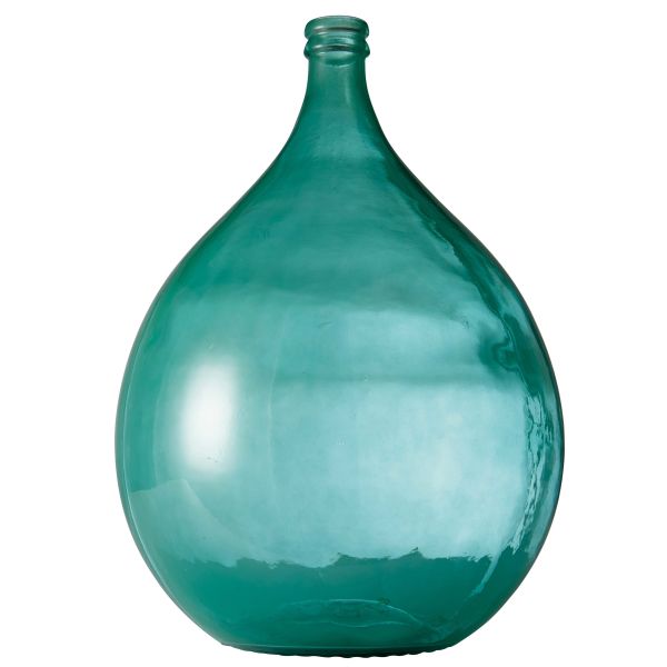 Vase de jardin en verre fumé bleu H.56cm DAME-JEANNE BLEU