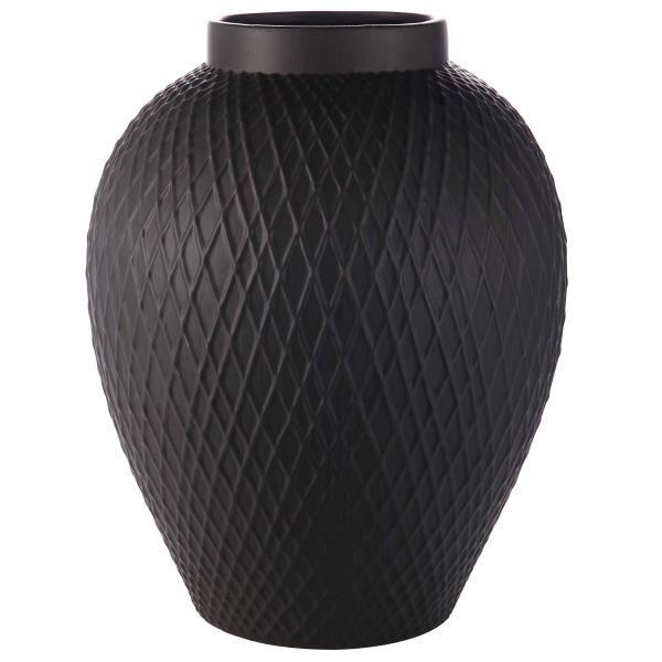 Vase en céramique ondulée noire OUED