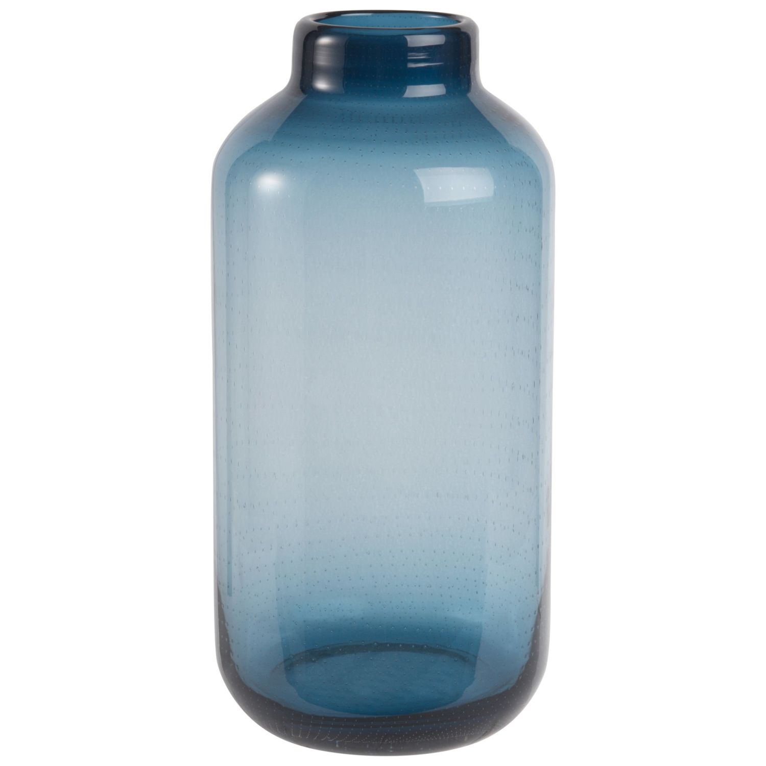 Vase en verre bullé teinté bleu H32 Maisons du Monde