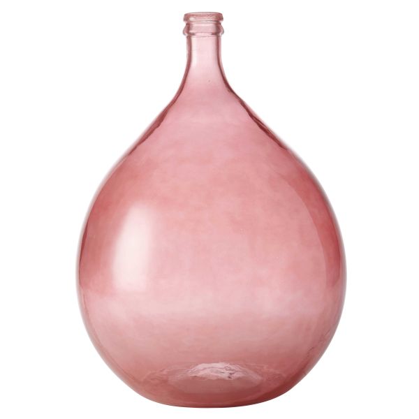 Vase en verre fumé rose H.56cm DAME-JEANNE