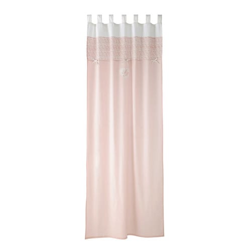 VICTORINE cotton tab top curtain in pink 110 x 250cm Maisons du Monde