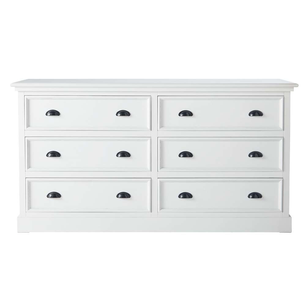 Wooden chest of drawers in white W 160cm Maisons du Monde