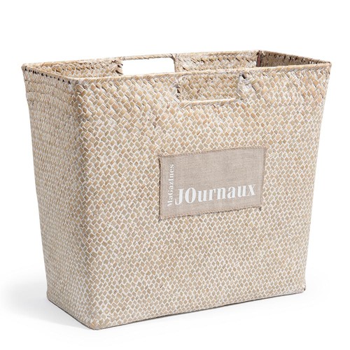 Zeitungsständer aus Pflanzenfaser, weiß | Maisons du Monde